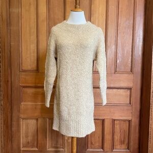 Club Monaco chunky knit sweater dress Alpaca & Merino wool blend tan  XS